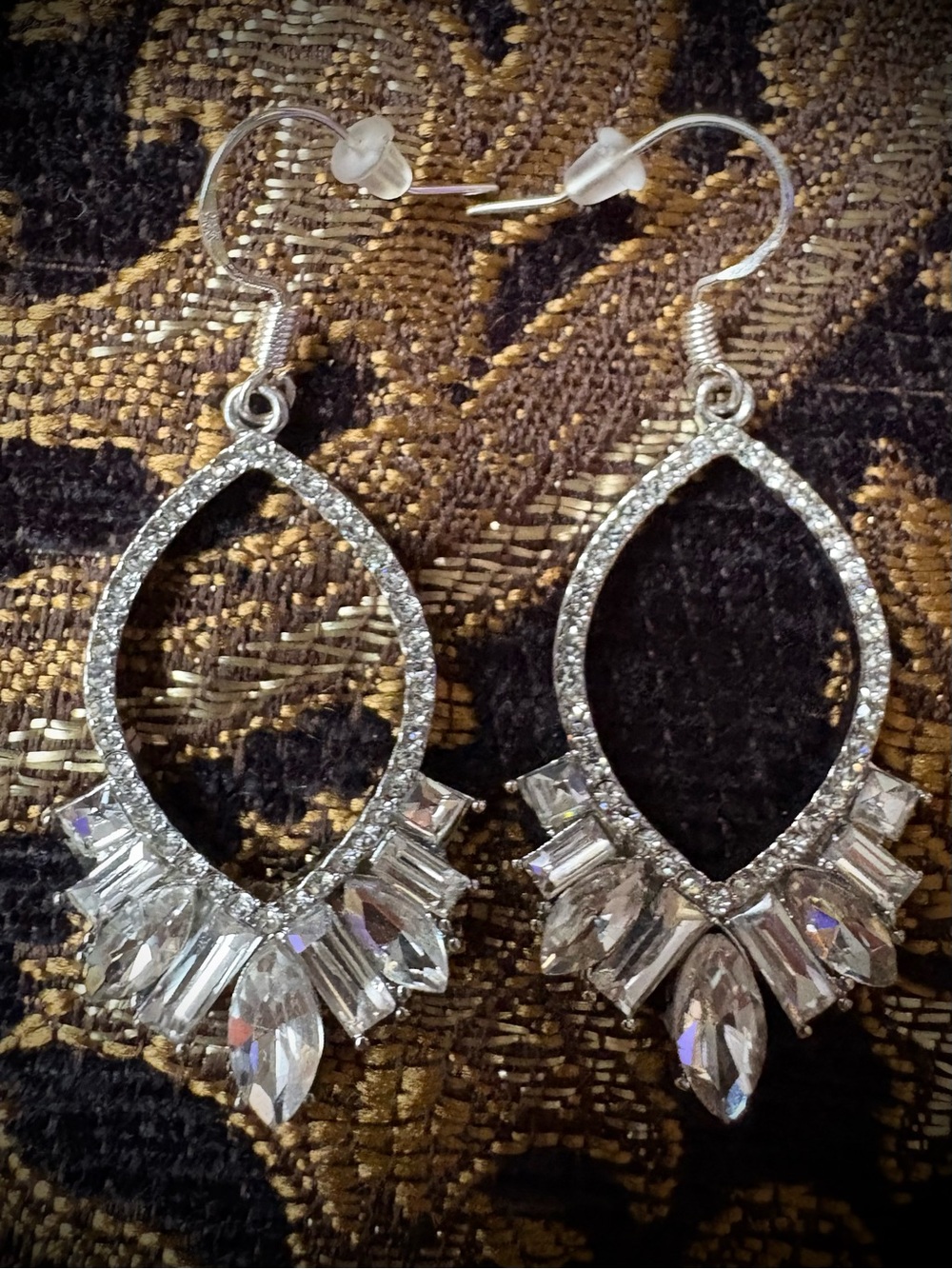 Sparkly Faceted CZ Dangle Earrings 925 hooks